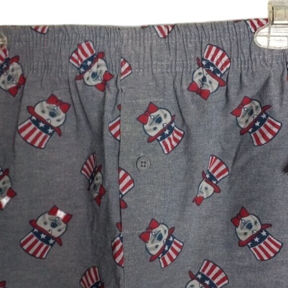 MAD Engine S Boxers Gray Flag Patriotic Americana Gopher Hat Bow Tie Stars - Picture 3 of 8
